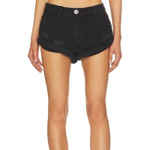 ONE TEASPOON BLACK BANDIT DENIM SHORTS SZ 30